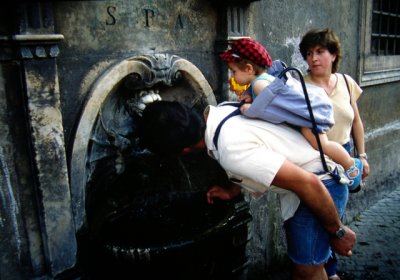There are ancient drinking fountains all over Rome. 1982.