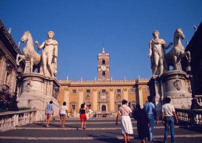 Piazza del Campidoglio, largely designed by Michelangelo, Rome, 1982.