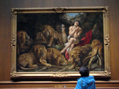 A guest admires Rubens's masterpiece.