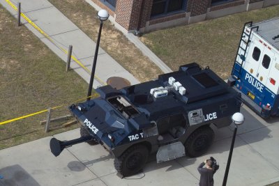 Tactical vehicle used in an anti-terrorism exercise