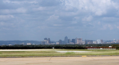Austin, Texas skyline view from the airport