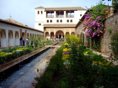 in the generalife gardens of the alhambra
