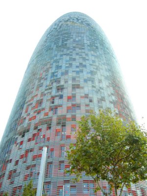 torre agbar skyscraper in barcelona