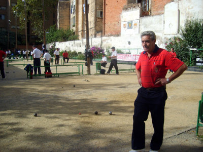 the petanca (bocce) courts near my hostel in northern barcelona