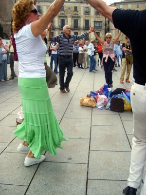sunday's traditional sardana dance in front of the cathedral