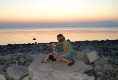 Will and Wendy at sunset, Door County