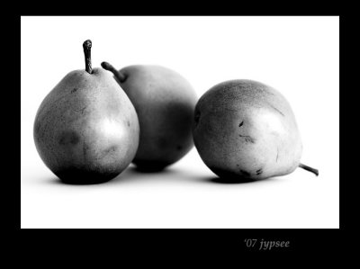 pears in black and white
