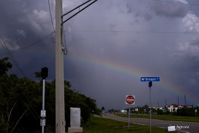 beautiful rainbow; ugly intersection