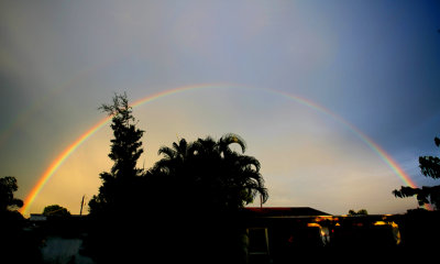 The Very Cool Rainbow centered over our house - East View