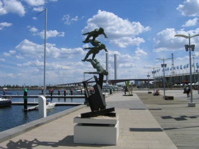 18 february statue, Bolte bridge in Docklands