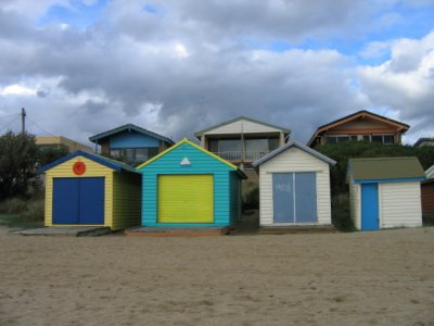 5 may beach sheds at  Edithvale
