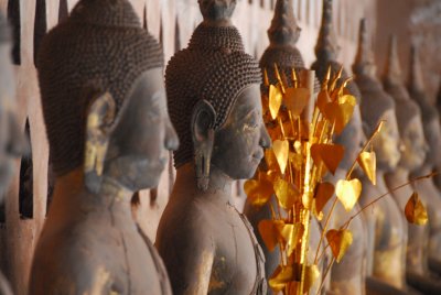 Buddhas with Golden Leaves