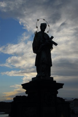 Saint on the Charles River Bridge