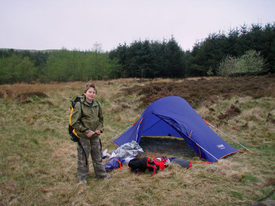 Packing up after Frasers first wild camp