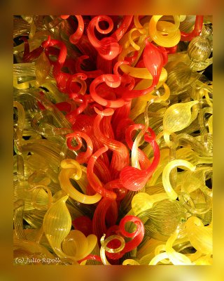 Chihuly Art - Citron Tower (Middle Close-up)