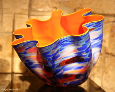 Chihuly Art  - Blue & Yellow Vase