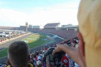 Gordon's wreck was received well by others.  If you look closely, you can see his car in the air.