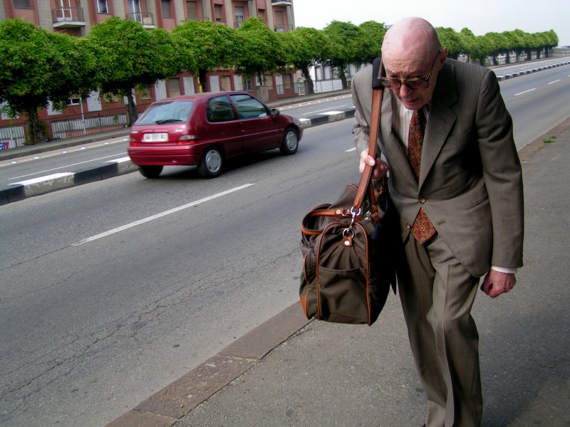 the man in brown
