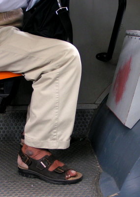 feet in bus