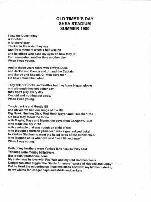 Dodger Poem1 by Ernie Ellis