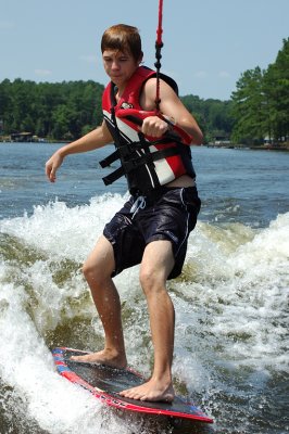 Isaac wake boarding