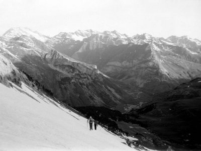 Nvs d'approche du couloir Swann, Gavarnie en bas