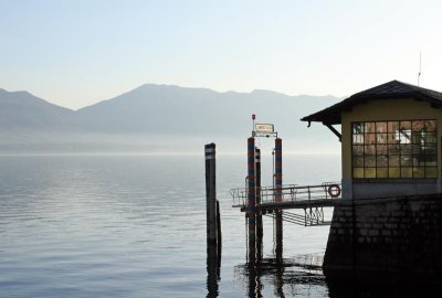 Out of season Cannero landing stage