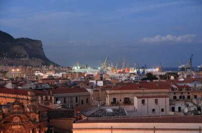 Palermo at sunset from hotel Ambasciatori terrace