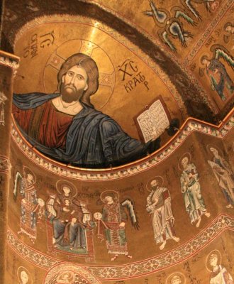 Monreal Cathedral - Christ Pantocrator Mosaic