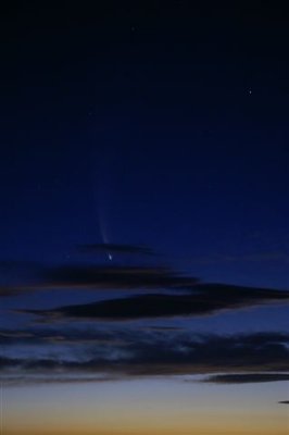 Comet McNaught during sunset over Winchester near Christchurch