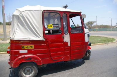 Our ride to Ica... actually a tripod taxi