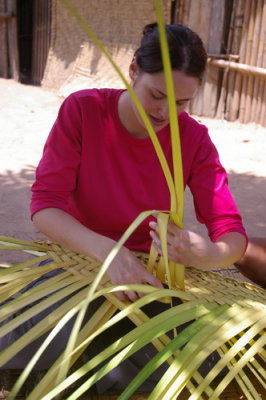 working with palm fronds