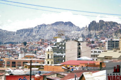 Jagged hillsides around La Paz