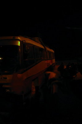 Bus breakdown on the way to Uyuni - transferring our gear to the older bus