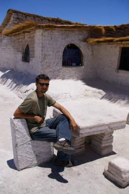 Salt chair and salt table, by salt hotel