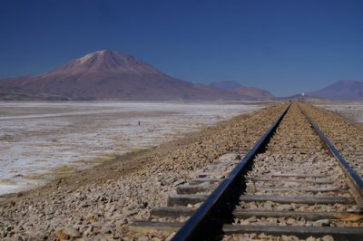Train tracks leading to Chile