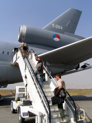Boarding the KC-10... our flight home