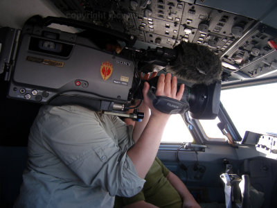 Filming in the cockpit
