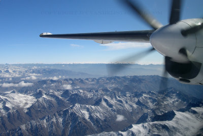 Flying over Afghan rock and ice