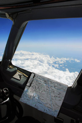 My office with a navigation chart of East Italy, Slovenia and Croatia