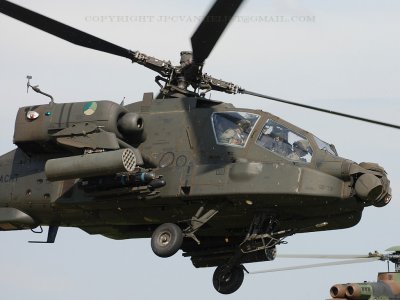 AH-64 flying away