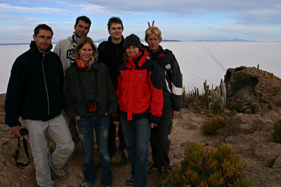 Bolivia - Matthieu, Julien, Liesi, 2-finger Wim, Annette and me