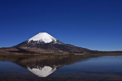 Lago Chungar and Parinacota Volcano