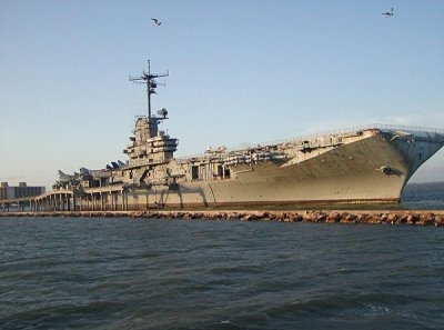 Sun sets on the USS Lexington.jpg