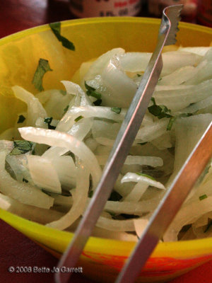 Onions on the table at Ensenada