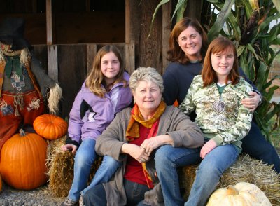 Mom with her youngest daughter and two granddaughters