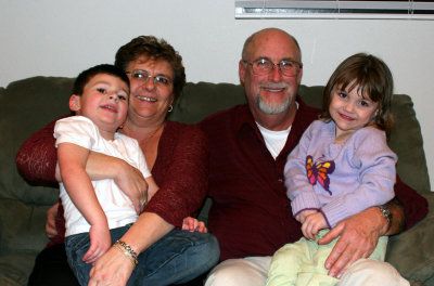 Grandma Jan, Grandpa John w/Hunter & Hannah
