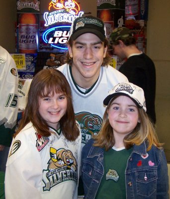 Sydney & Hailey with #88 Peter Mueller  (1st round draft pick Phoenix Coyotes)
