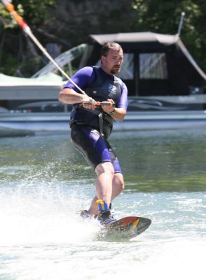 Steve wakeboarding