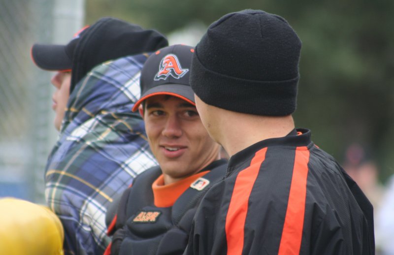 nick d. and j.d. in the dugout